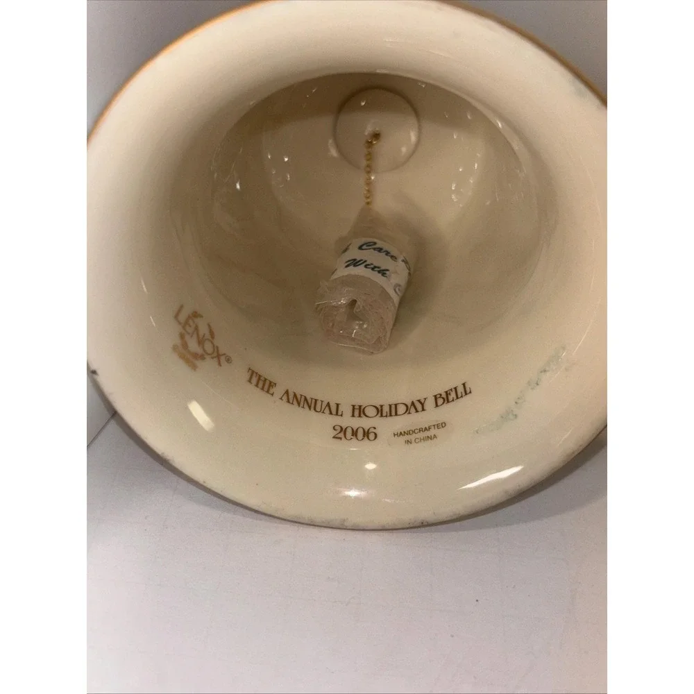 LENOX Gold Plated Trim Annual Holiday Bell 2006  7.5